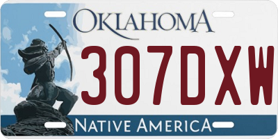 OK license plate 307DXW