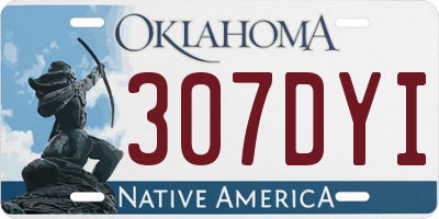 OK license plate 307DYI