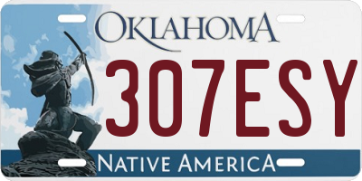 OK license plate 307ESY