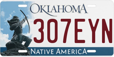 OK license plate 307EYN