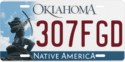 OK license plate 307FGD
