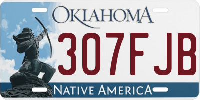 OK license plate 307FJB