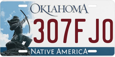 OK license plate 307FJO