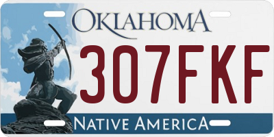 OK license plate 307FKF