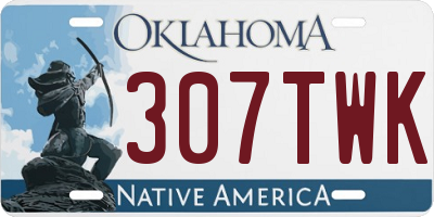 OK license plate 307TWK