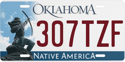 OK license plate 307TZF