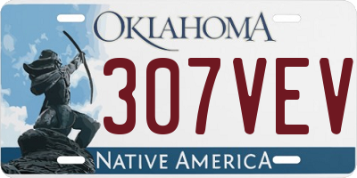 OK license plate 307VEV