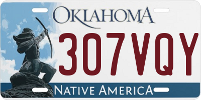 OK license plate 307VQY