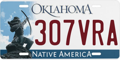 OK license plate 307VRA