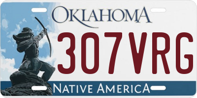 OK license plate 307VRG