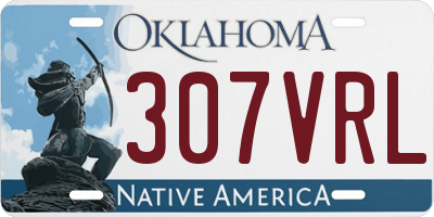 OK license plate 307VRL