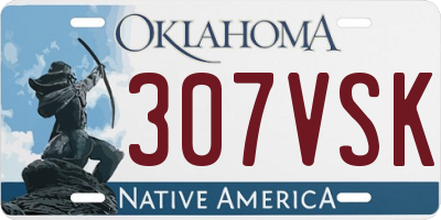OK license plate 307VSK