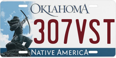 OK license plate 307VST