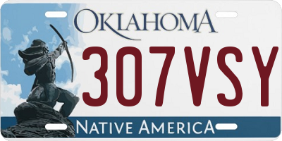 OK license plate 307VSY