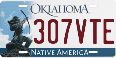 OK license plate 307VTE