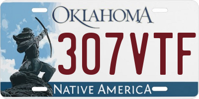 OK license plate 307VTF