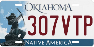 OK license plate 307VTP