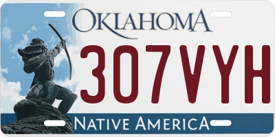 OK license plate 307VYH