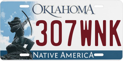 OK license plate 307WNK