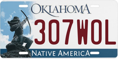 OK license plate 307WOL