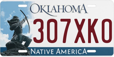 OK license plate 307XKO