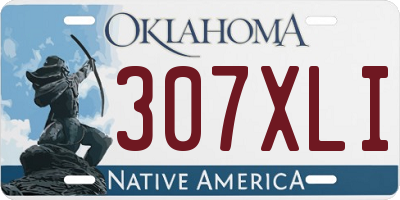 OK license plate 307XLI