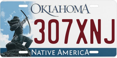 OK license plate 307XNJ