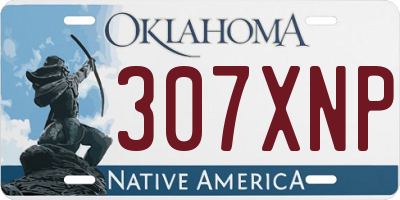 OK license plate 307XNP