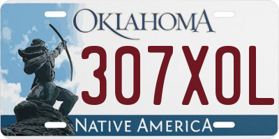 OK license plate 307XOL