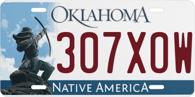 OK license plate 307XOW