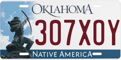 OK license plate 307XOY