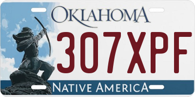 OK license plate 307XPF