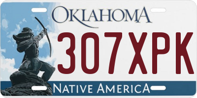 OK license plate 307XPK