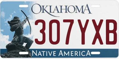 OK license plate 307YXB