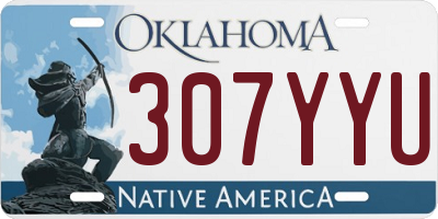 OK license plate 307YYU