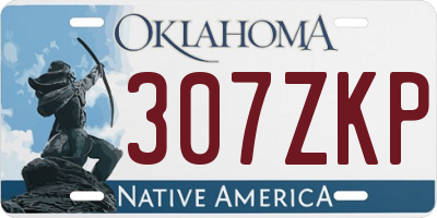 OK license plate 307ZKP