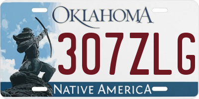 OK license plate 307ZLG
