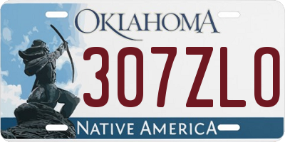 OK license plate 307ZLO