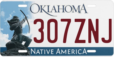 OK license plate 307ZNJ