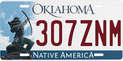 OK license plate 307ZNM