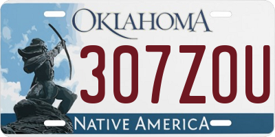 OK license plate 307ZOU