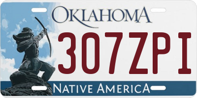 OK license plate 307ZPI