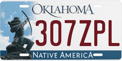 OK license plate 307ZPL