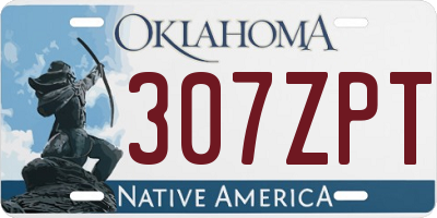 OK license plate 307ZPT