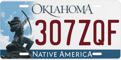 OK license plate 307ZQF