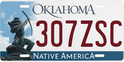OK license plate 307ZSC