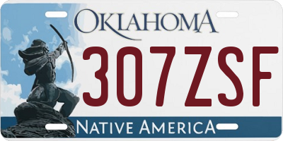 OK license plate 307ZSF