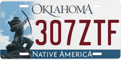 OK license plate 307ZTF