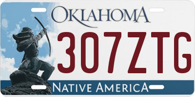 OK license plate 307ZTG