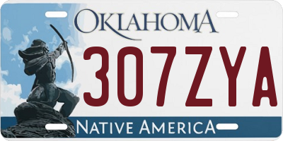 OK license plate 307ZYA
